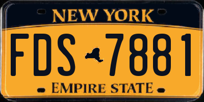 NY license plate FDS7881