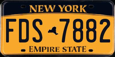 NY license plate FDS7882