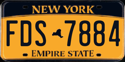 NY license plate FDS7884