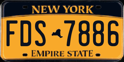 NY license plate FDS7886