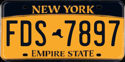 NY license plate FDS7897