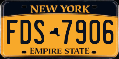 NY license plate FDS7906