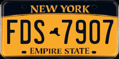 NY license plate FDS7907