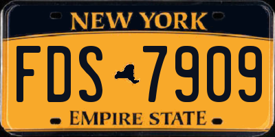 NY license plate FDS7909