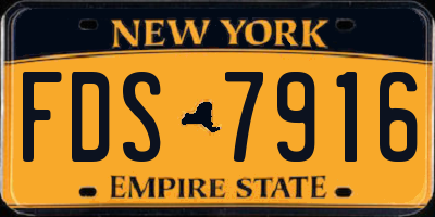 NY license plate FDS7916