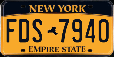 NY license plate FDS7940
