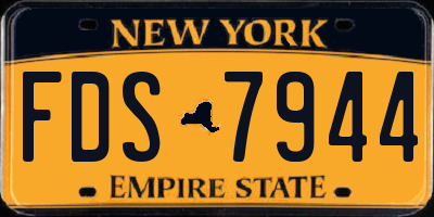 NY license plate FDS7944
