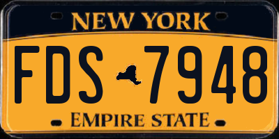 NY license plate FDS7948