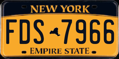 NY license plate FDS7966