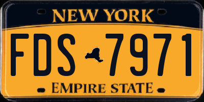 NY license plate FDS7971