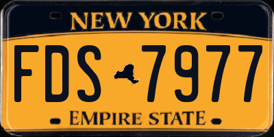 NY license plate FDS7977