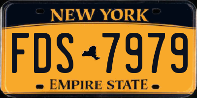 NY license plate FDS7979