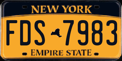 NY license plate FDS7983