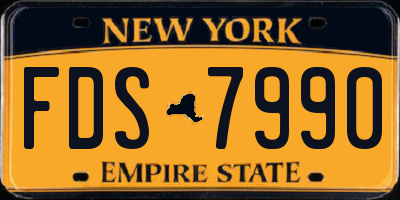 NY license plate FDS7990