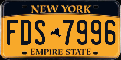 NY license plate FDS7996
