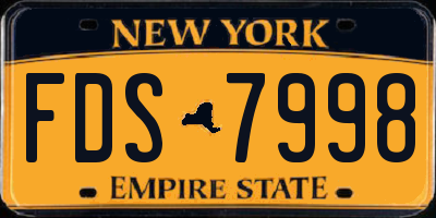 NY license plate FDS7998