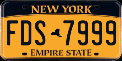 NY license plate FDS7999