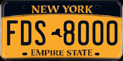 NY license plate FDS8000