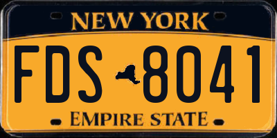 NY license plate FDS8041
