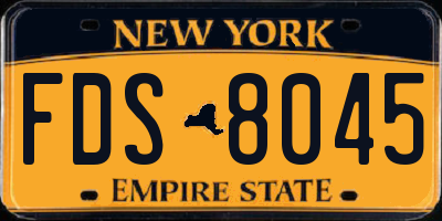NY license plate FDS8045