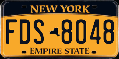 NY license plate FDS8048