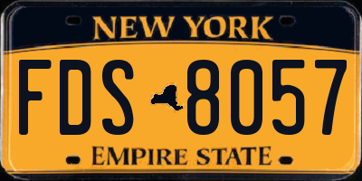 NY license plate FDS8057