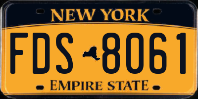 NY license plate FDS8061