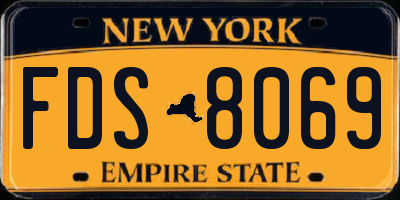 NY license plate FDS8069