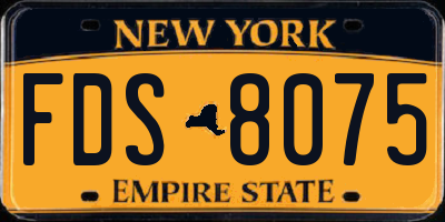 NY license plate FDS8075