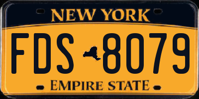 NY license plate FDS8079