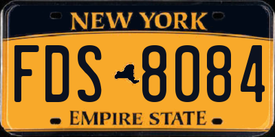 NY license plate FDS8084