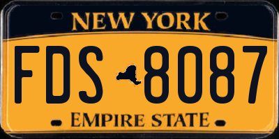 NY license plate FDS8087