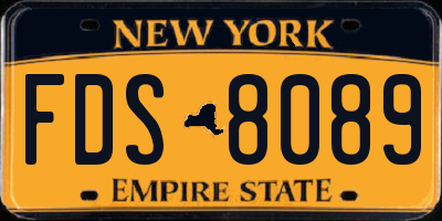 NY license plate FDS8089