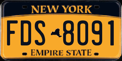 NY license plate FDS8091