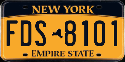 NY license plate FDS8101