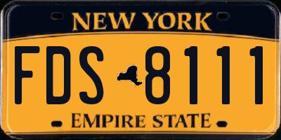 NY license plate FDS8111