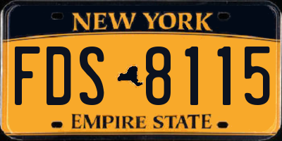 NY license plate FDS8115