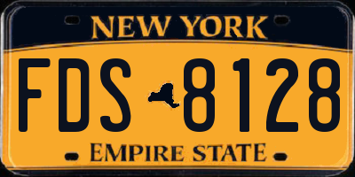 NY license plate FDS8128