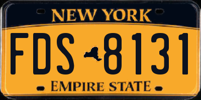 NY license plate FDS8131