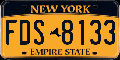 NY license plate FDS8133