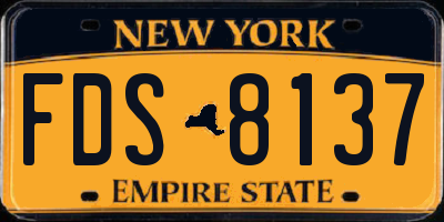 NY license plate FDS8137