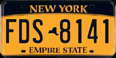 NY license plate FDS8141