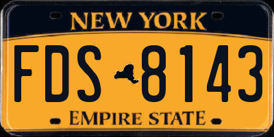 NY license plate FDS8143