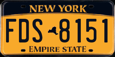 NY license plate FDS8151