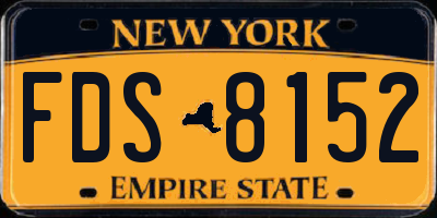 NY license plate FDS8152