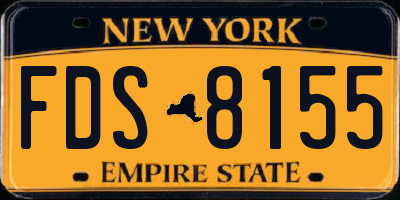NY license plate FDS8155