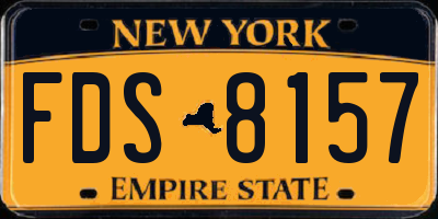 NY license plate FDS8157