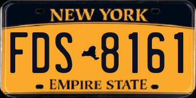 NY license plate FDS8161