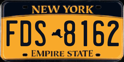 NY license plate FDS8162
