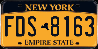 NY license plate FDS8163